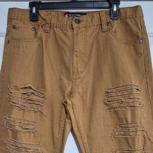 southpole jeans authentic collection mens 36 x 34 Distressed tan